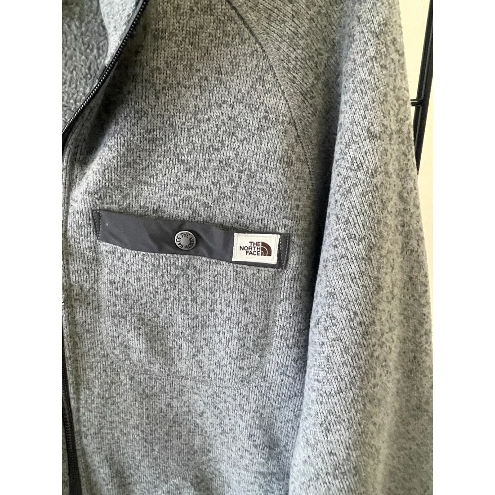 The North Face Mens‎ Grey Gordon Lyons Full Zip Heathered Fleece Jacket Large